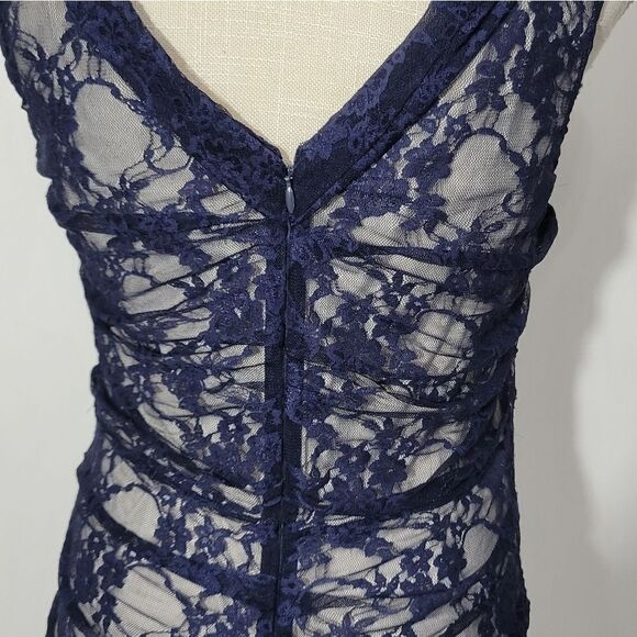 Express blue/nude lace overlay dress - Picture 5 of 10
